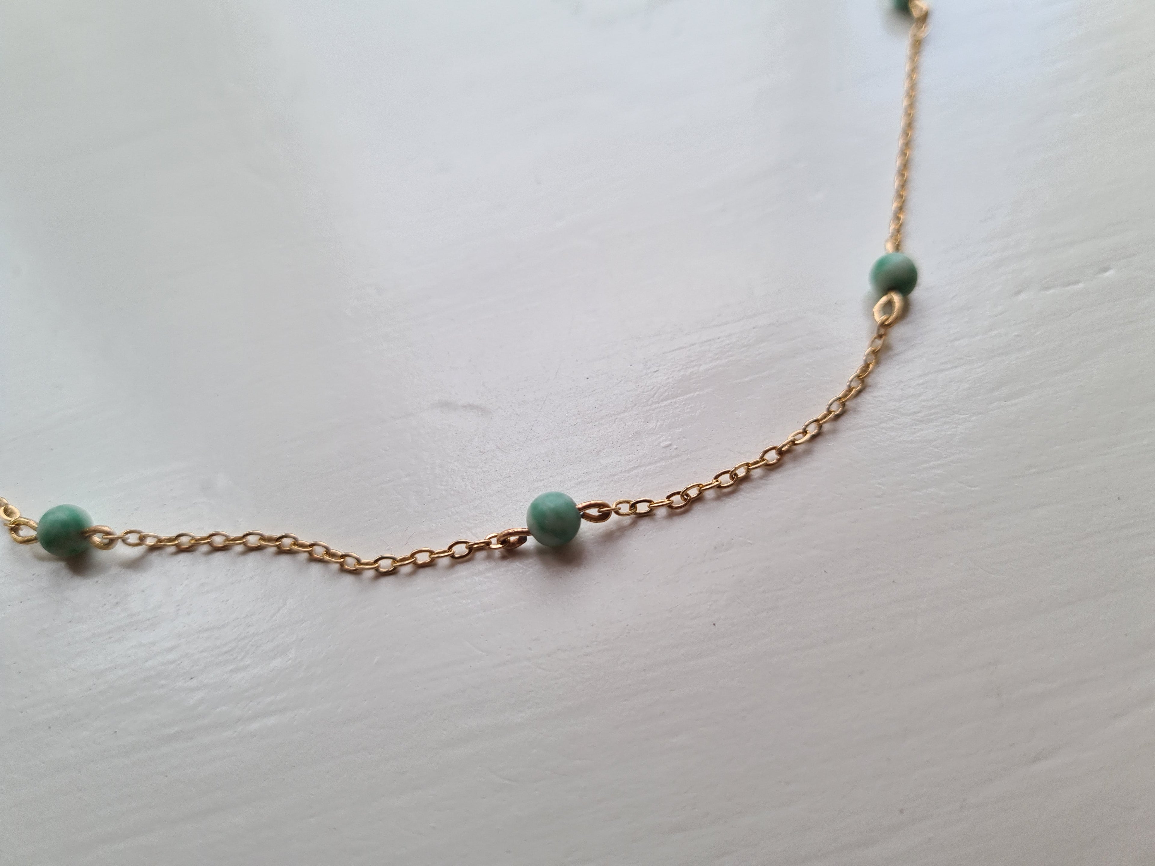 Amazonite choker necklace close-up detail