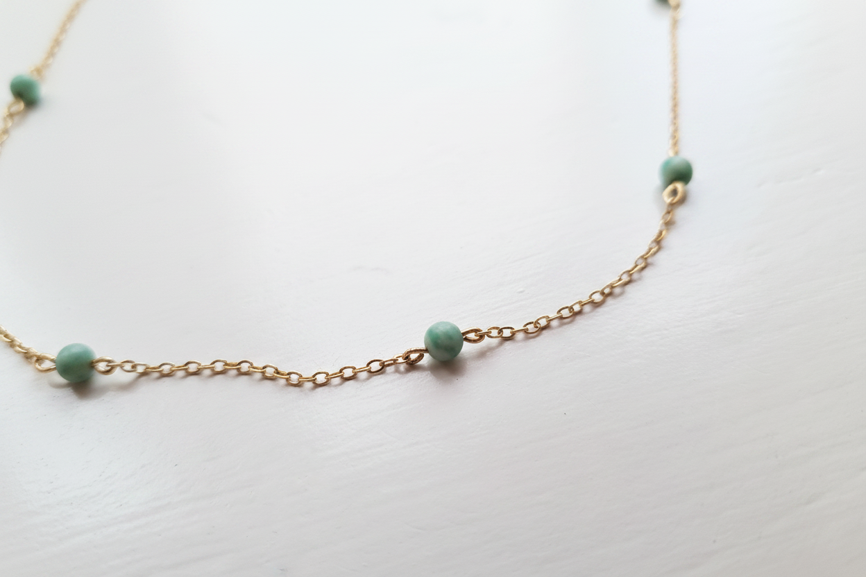 Amazonit choker närbild