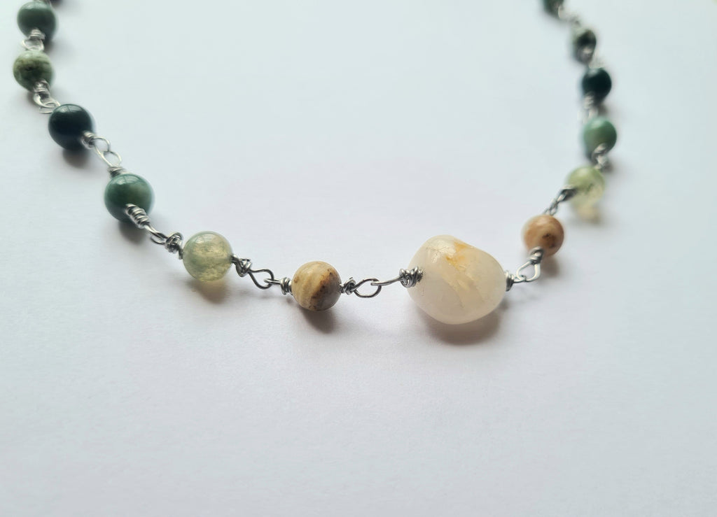 Handmade Wire-Wrapped Gemstone Necklace