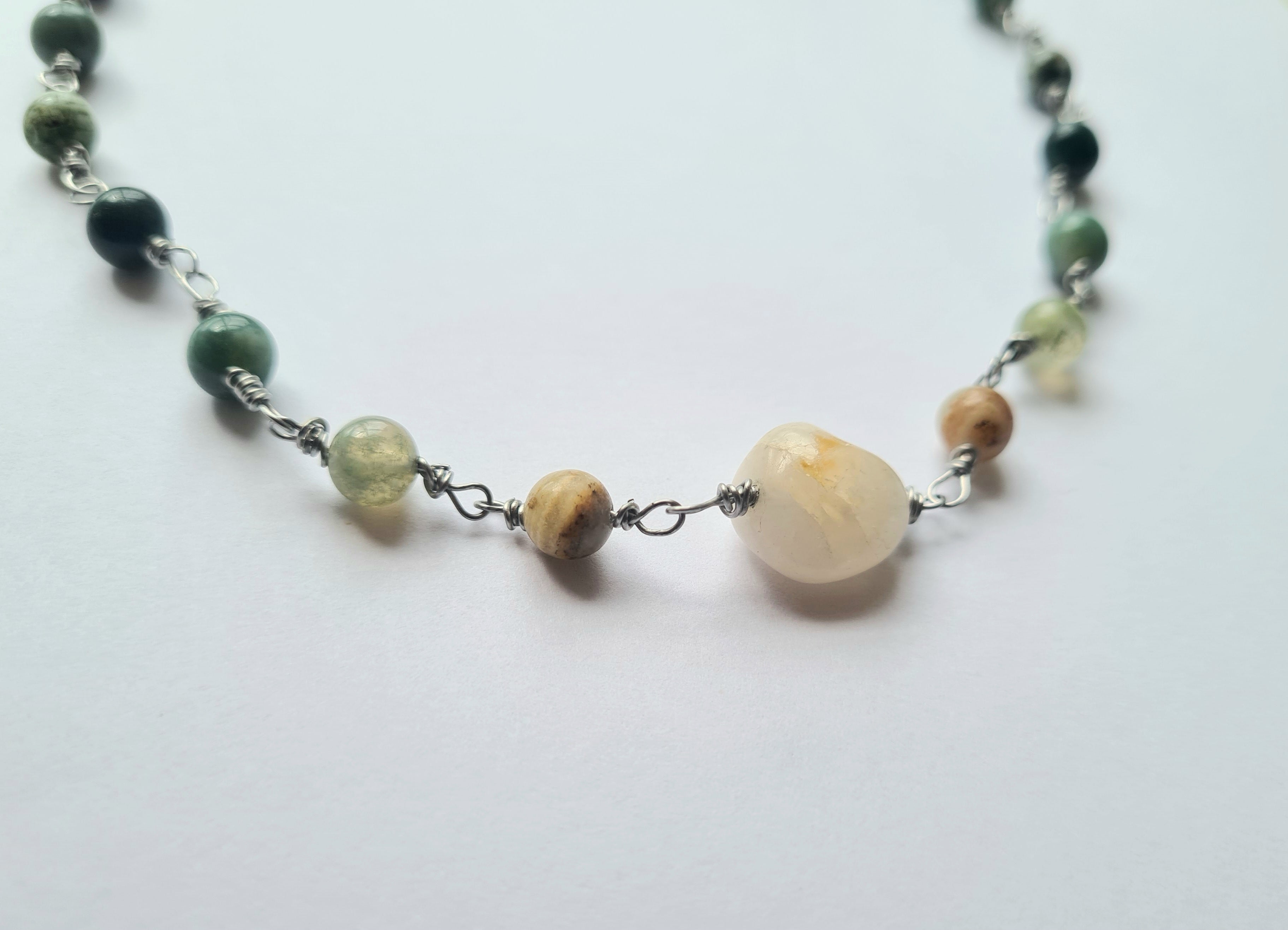 Handmade Wire-Wrapped Gemstone Necklace