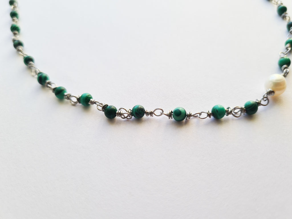 Malachite & Freshwater Pearl Necklace
