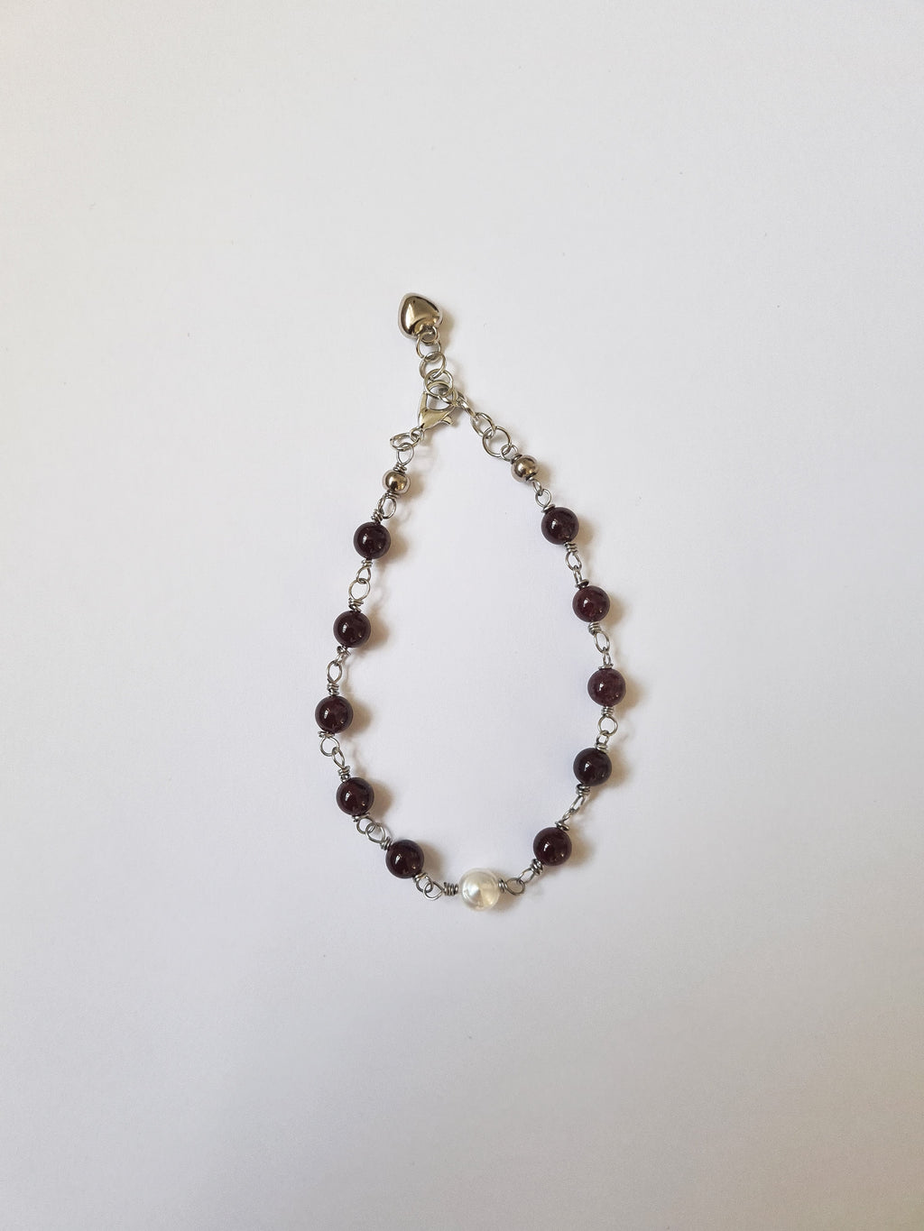 Granat & Sötvattenspärla Armband