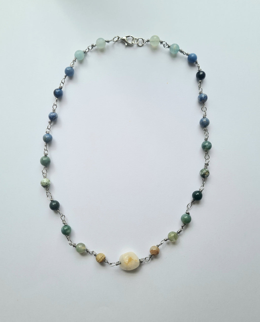 Handmade Wire-Wrapped Gemstone Necklace