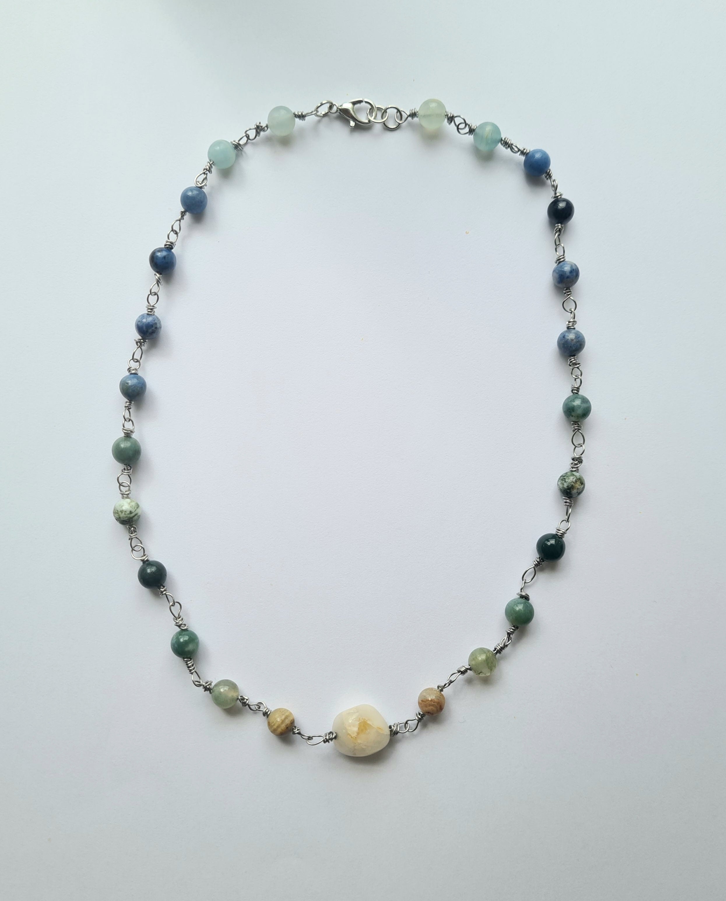 Handmade Wire-Wrapped Gemstone Necklace