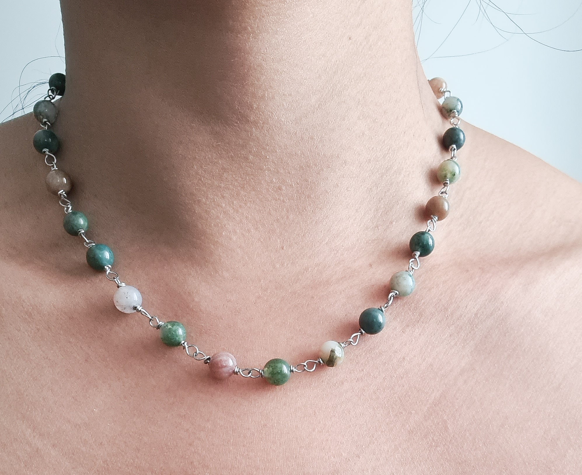 Hållbart Indisk Agat Halsband