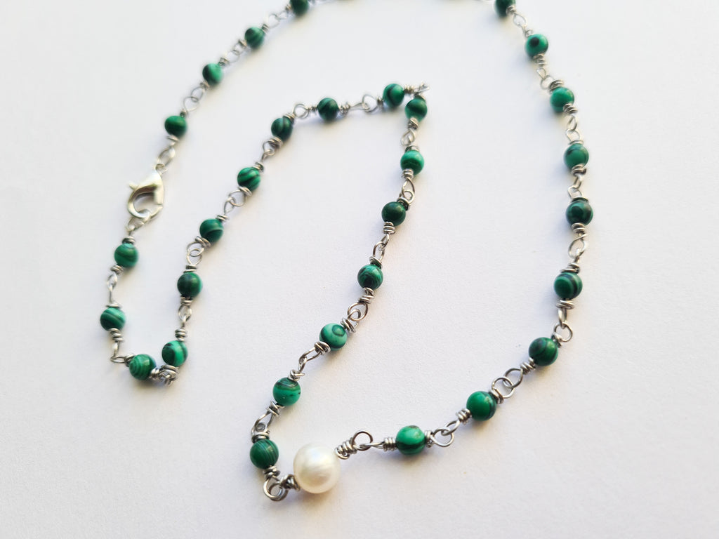 Malachite & Freshwater Pearl Necklace