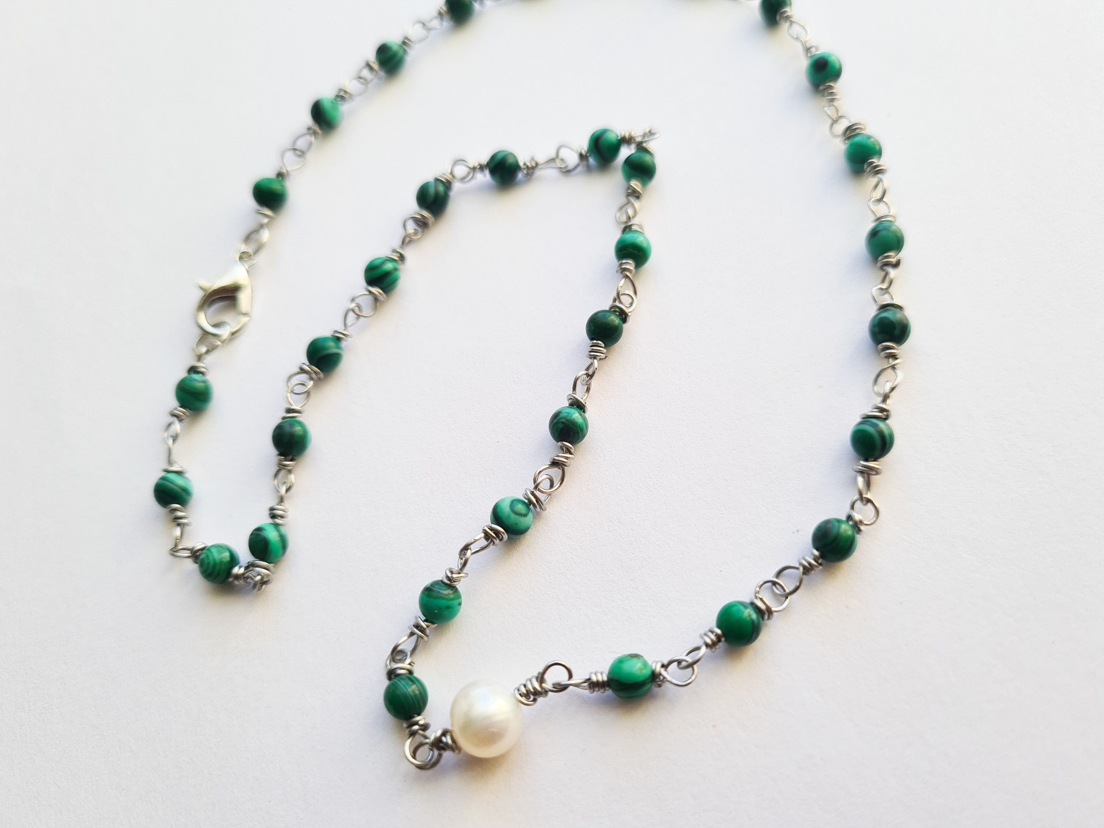 Malachite & Freshwater Pearl Necklace