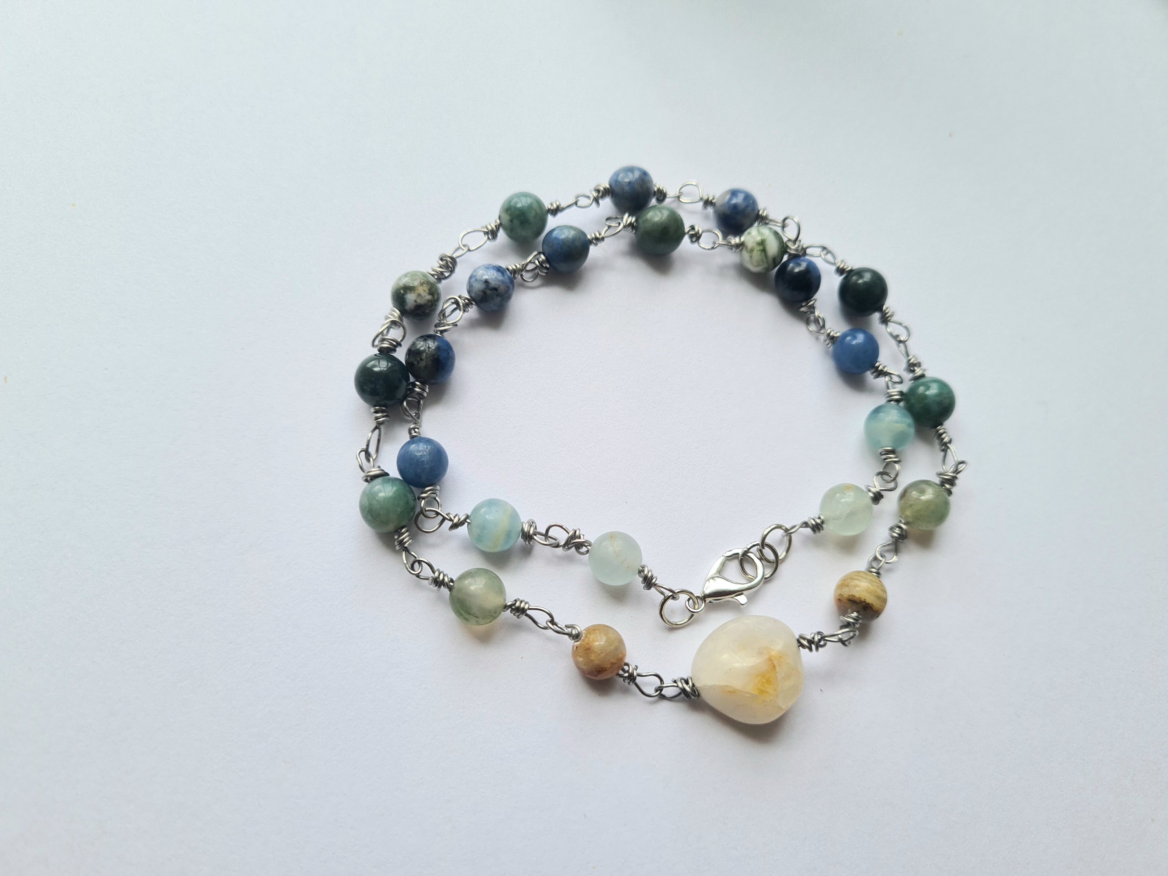Handmade Wire-Wrapped Gemstone Necklace