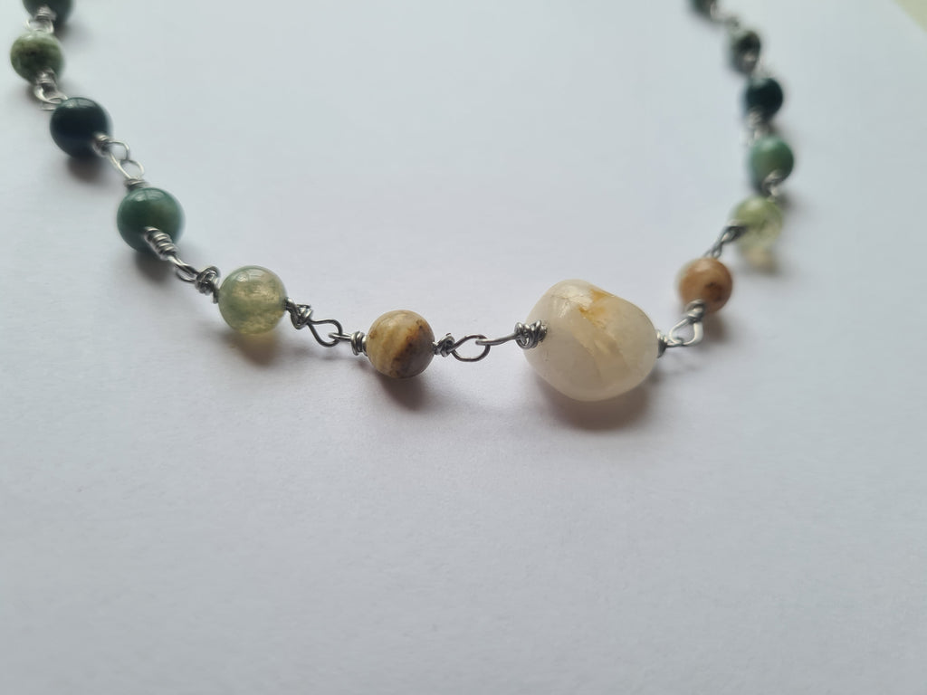 Handmade Wire-Wrapped Gemstone Necklace
