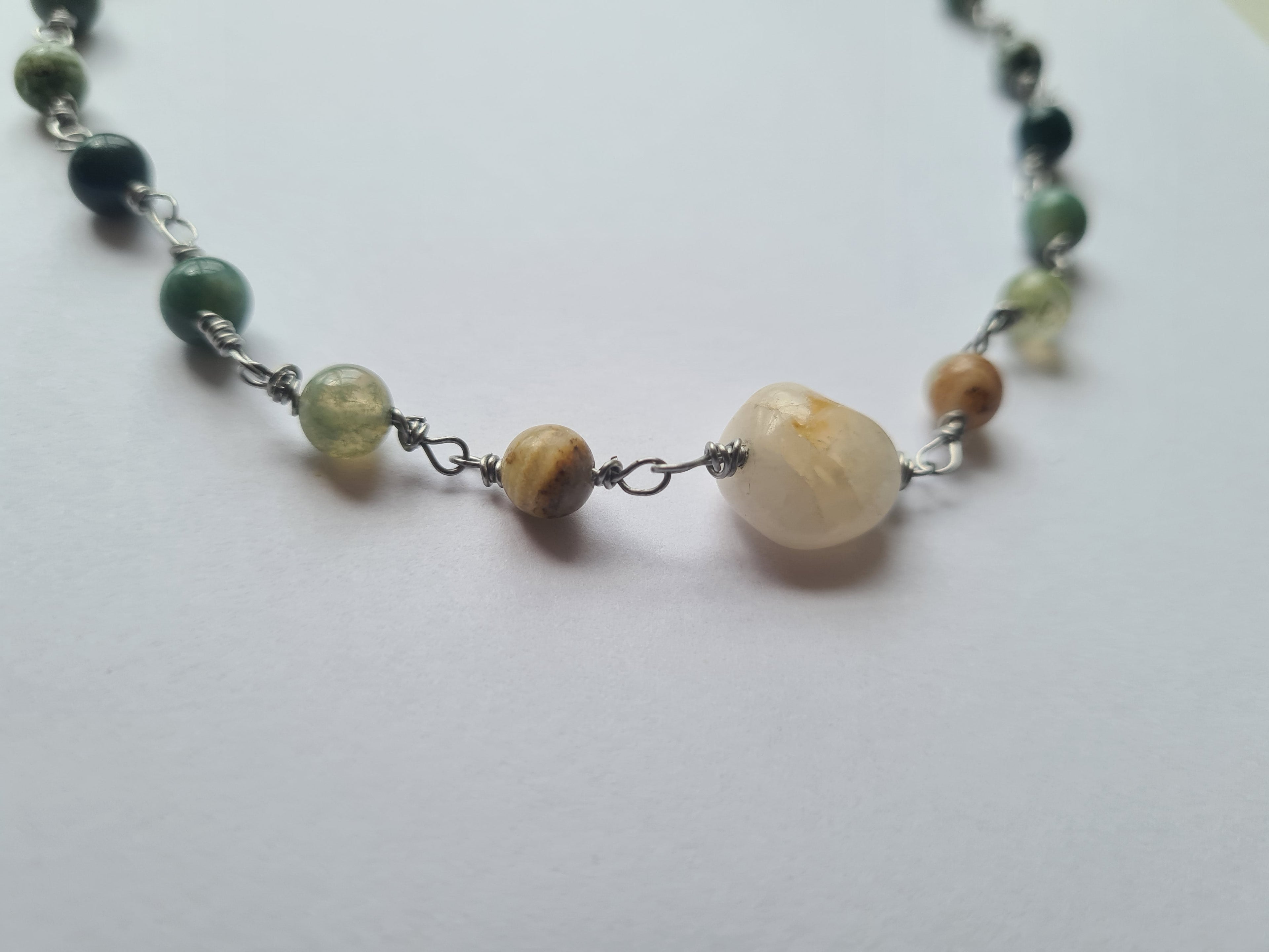 Handmade Wire-Wrapped Gemstone Necklace