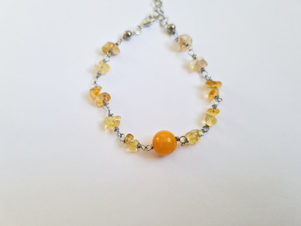 Citrin & Orange Jade Armband