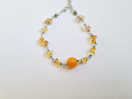 Citrin & Orange Jade Armband
