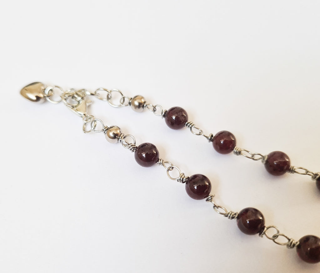 Granat & Sötvattenspärla Armband